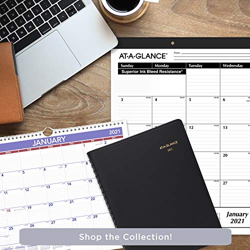 2021 Monthly Planner by AT-A-GLANCE, 9" x 11", Large, 15 Months, Black (702600521)