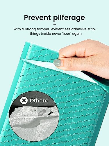 GSSUSA Teal Poly Bubble Mailers 6x10 Padded Envelopes #0 Shipping Envelopes Bubble Mailers Self Sealing Padded Envelope 50Pack