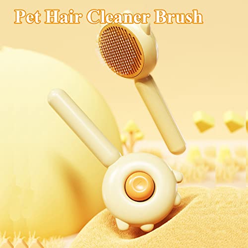 Yellow Pet Hair Cleaner Brush for Cats and Dogs