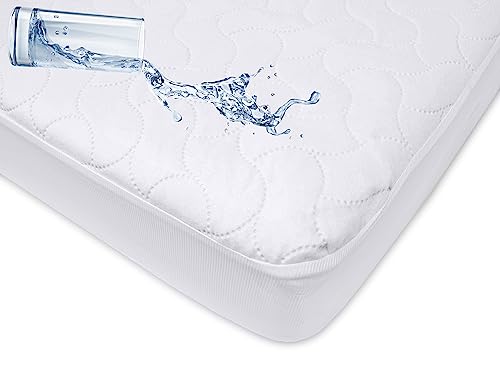 American Baby Company Waterproof Fitted Crib and Toddler Protective Mattress Pad Cover, White (1 Count), for Boys and Girls