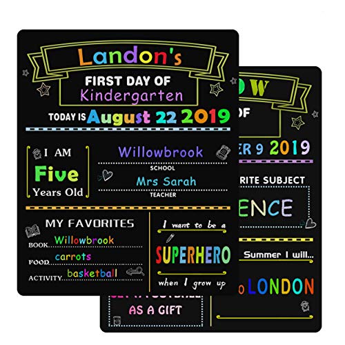 First Day and Last Day School Chalkboard - Back to School Sign 1st Day School Stats Photo Prop