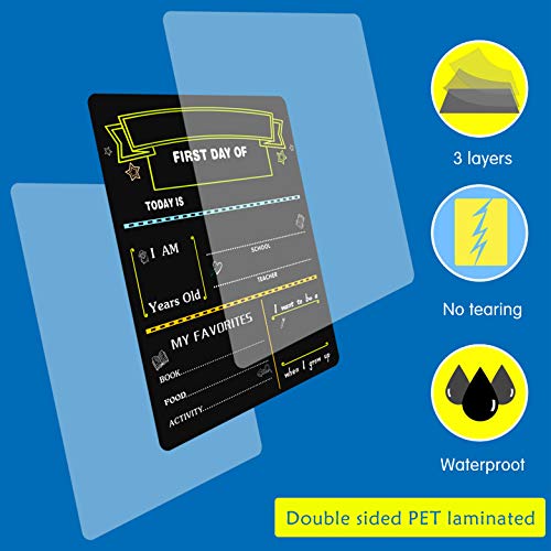 First Day and Last Day School Chalkboard - Back to School Sign 1st Day School Stats Photo Prop