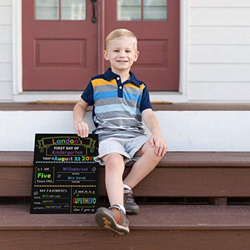 First Day and Last Day School Chalkboard - Back to School Sign 1st Day School Stats Photo Prop