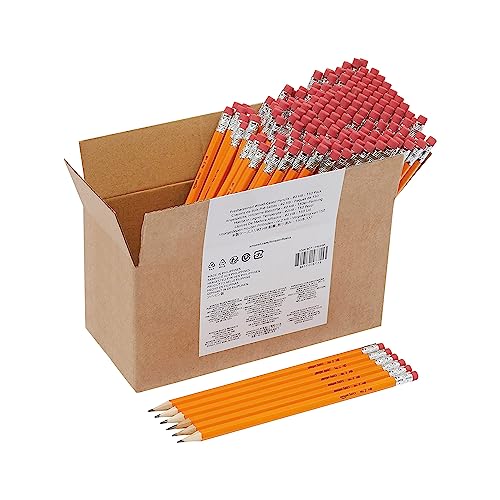 Amazon Basics Woodcased #2 Pencils, Pre-sharpened, HB Lead - Box of 150, Bulk Box