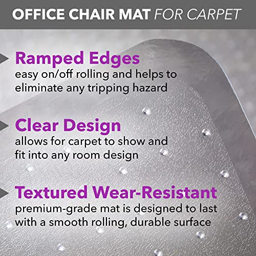OFM Essentials Collection 36" x 48" Chair Mat with Lip for Carpet (ESS-8800C)