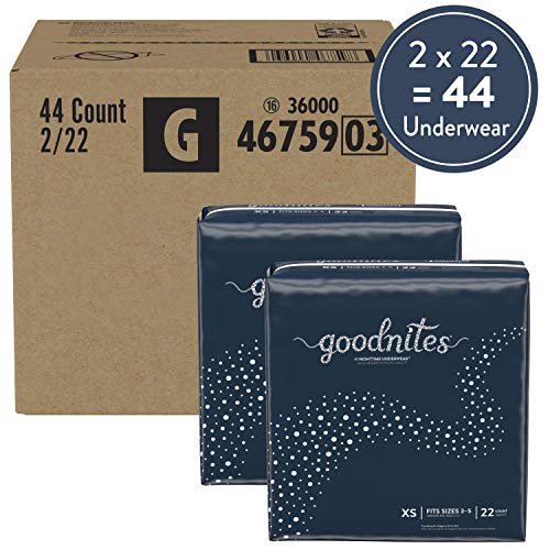 Goodnites Bedwetting Underwear for Boys, XS, 44 Ct, Packaging May Vary