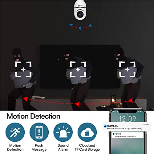 XVIM Wireless WiFi Light Bulb Camera, 3MP Light Bulb Security Camera, Smart 360 PTZ Indoor/Outdoor Bulb Security Camera, APP Access and Alarm Notification, Night Vision
