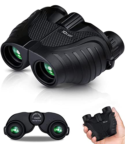 Binoculars 15x25 for Adults,Waterproof Binoculars with Low Light Night Vision, Durable & Clear Binoculars for Outdoor Sports,Concerts and Bird Watching