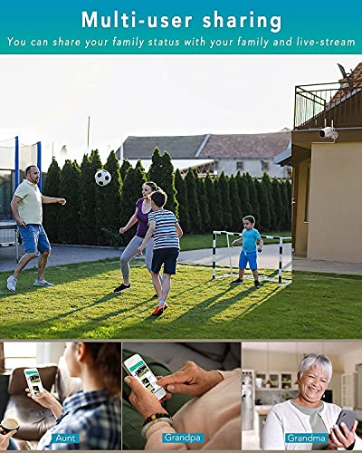 Outdoor Security Camera - DEKCO 1080p Pan Rotating 180Â° Wired WiFi Cameras for Home Security with Two-Way Audio, Night Vision, 2.4G WiFi, IP65, Motion Detection Alarm (2 Pack)