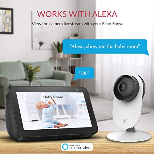 YI 2pc Security Home Camera Baby Monitor, 1080p 2.4G WiFi Smart Indoor Nanny IP Cam with Night Vision, 2-Way Audio, AI Human Detection in Phone App, Pet Cat Dog Cam, Work with Alexa and Google