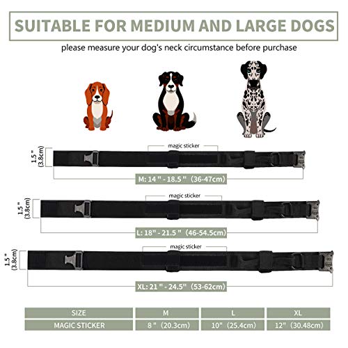 Tactical Dog Collar for Medium and Large Dogsï¼Adjustable Military Training Collar with Handle and Heavy Metal Buckle, Nylon K9 Collar
