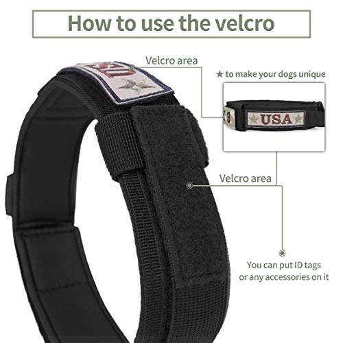 Tactical Dog Collar for Medium and Large Dogsï¼Adjustable Military Training Collar with Handle and Heavy Metal Buckle, Nylon K9 Collar