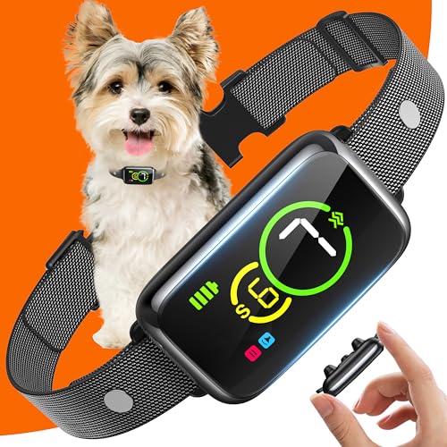 Dog Bark Collar, Bark Collar for Small Medium Mini Dogs, Small No Shock Anti Barking Training Collar, Automatic Stop Barking Collar with 4 Adjustable Modes Beep Vibration and 7 Sensitivity