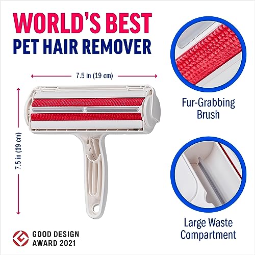 ChomChom Pet Hair Remover - Reusable Cat and Dog Hair Remover for Furniture, Couch, Carpet, Car Seats and Bedding - Eco-Friendly, Portable, Multi-Surface Lint Roller & Animal Fur Removal Tool
