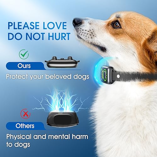 Dog Bark Collar, Bark Collar for Small Medium Mini Dogs, Small No Shock Anti Barking Training Collar, Automatic Stop Barking Collar with 4 Adjustable Modes Beep Vibration and 7 Sensitivity