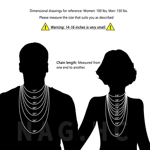 NAG.HC 925 Sterling Silver Chain 0.8MM Delicate Box Chain - Italian Necklace Chain Gold and Silver- Tiny&Thin&Strong -Friendly Price & Quality (16", Silver)