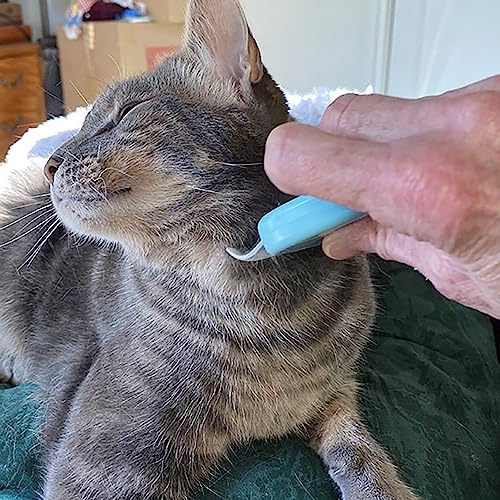 Leo's Paw The Original Pet Hair Removal Massaging Shell Comb Soft Deshedding Brush Grooming and Shedding Matted Fur Remover Dematting tool for Long and Short Hair Cat Dog Puppy Bunny (Blue)