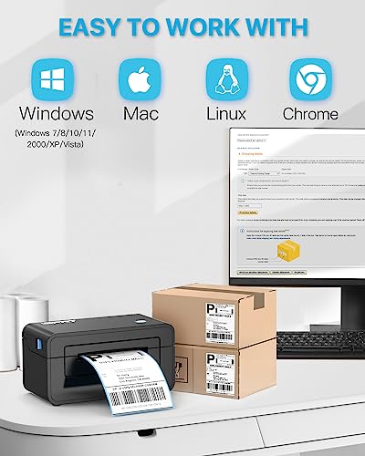Thermal Label Printer - iDPRT SP410 Thermal Shipping Label Printer, 4x6 Lable Printer, Commercial Direct Thermal Label Maker, Compatible with Shopify, Ebay, Amazon &Etsy, Support Multiple Systems
