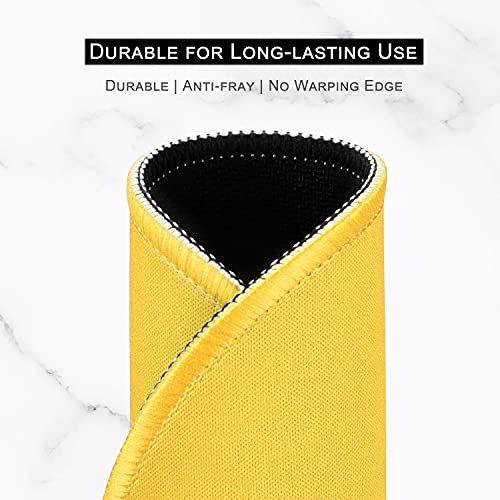 Hsurbtra Mouse Pad, Premium-Textured Small Round Mousepad 8.7 x 8.7 Inch Yellow, Stitched Edge Anti-slip Waterproof Rubber Mouse Mat, Pretty Cute Mouse Pad for Office Home Gaming Laptop Men Women Kids