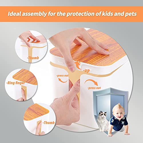 Cable Management Box 3 Pack with 16 Cable Clips Set-Large & Medium & Small Wooden Style Cable Organizer Box to Hide Wires&Power Strips | Cord Organizer Box | Cable Organizer for Home & Office [White]