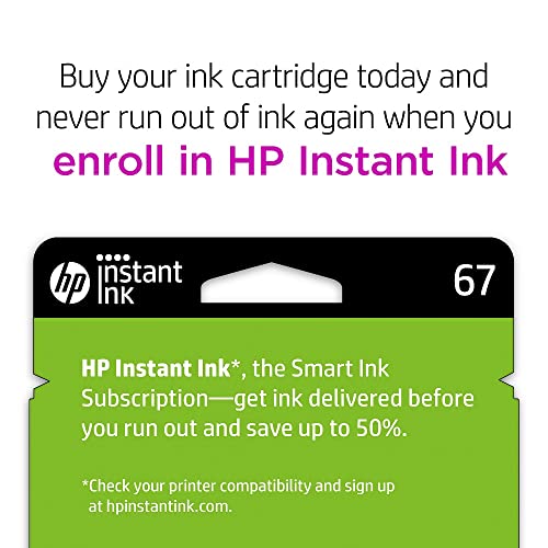 Original HP 67 Black/Tri-color Ink Cartridges (2 Count - Pack of 1) | Works with HP DeskJet 1255, 2700, 4100 Series, HP ENVY 6000, 6400 Series | Eligible for Instant Ink | 3YP29AN