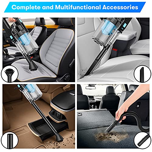 Baucatlan Car Vacuum with Powerful Suction, Portable Car Vacuum Cleaner with 16.4 Ft Corded, 12V/150W/7500PA, Car Cleaning Kit with Three Layer HEPA Filter for Deep Cleaning