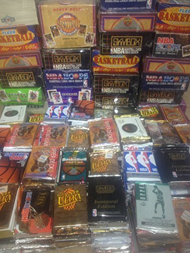 300 Unopened Basketball Cards Collection in Factory Sealed Packs of Vintage NBA Basketball Cards From the Late 80's and Early 90's. Look for Hall-of-famers Such As Larry J. Bird, Earvin "Magic" Johnson, Charles Barkley, Shaquille O'neal, Hakeem Olajuwon, 