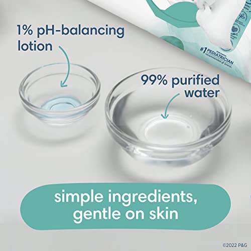 Baby Wipes, Pampers Aqua Pure Sensitive Water Baby Diaper Wipes, Hypoallergenic and Unscented, 10X Pop-Top Packs, 560 Count (Packaging May Vary)