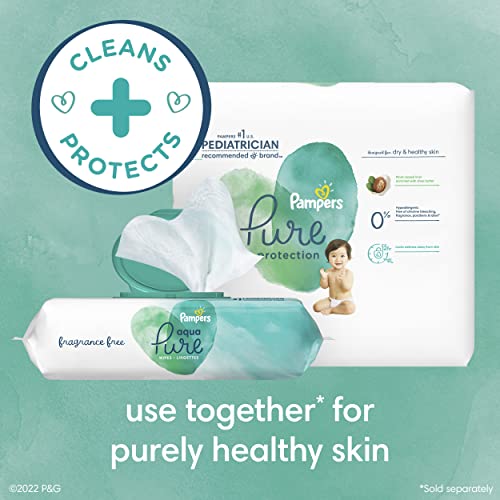 Baby Wipes, Pampers Aqua Pure Sensitive Water Baby Diaper Wipes, Hypoallergenic and Unscented, 10X Pop-Top Packs, 560 Count (Packaging May Vary)