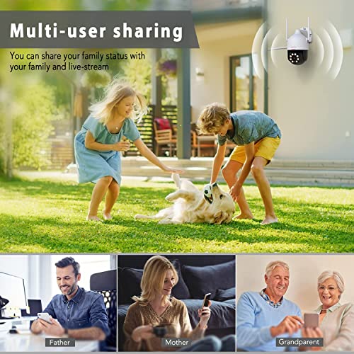 2K Security Camera Outdoor/Home, DEKCO WiFi Outdoor Security Cameras Pan-Tilt 360Â° View, 3MP Dome Surveillance Cameras with Motion Detection and Siren, 2-Way Audio,Full Color Night Vision, Waterproof