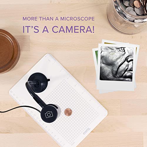 Plugable USB 2.0 Digital Microscope with Flexible Arm Observation Stand Compatible with Windows, Mac, Linux (2MP, 250x Magnification)