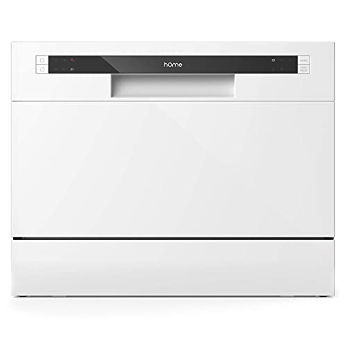 hOmeLabs Compact Countertop Dishwasher - Energy Star Portable Mini Dish Washer in Stainless Steel Interior for Small Apartment Office and Home Kitchen with 6 Place Setting Rack and Silverware Basket