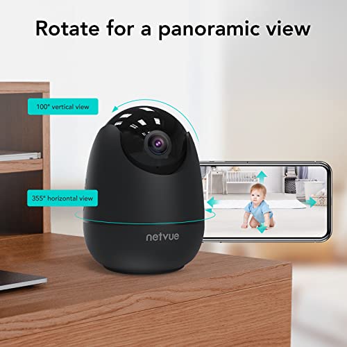 Dog Camera-1080P FHD Pet Camera with Phone App, Pan/Tilt/ Zoom Puppy Camera with 2-Way Audio, AI Human Detection, Night Vision Cloud Storage / TF Card Work with Alexa Wireless Security Camera for Home