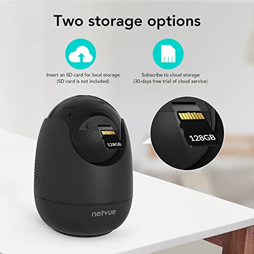 Dog Camera-1080P FHD Pet Camera with Phone App, Pan/Tilt/ Zoom Puppy Camera with 2-Way Audio, AI Human Detection, Night Vision Cloud Storage / TF Card Work with Alexa Wireless Security Camera for Home