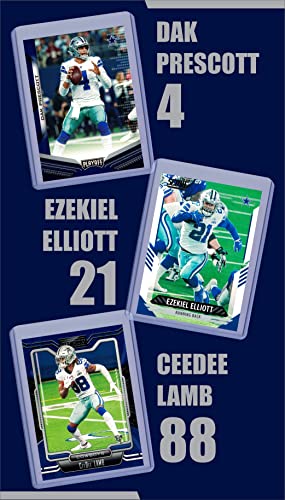 Dallas Cowboys Cards: Dak Prescott, Ezekiel Elliott, Amari Cooper, Emmitt Smith, Michael Gallup, Michael Irvin ASSORTED Football Stars & Legends Trading Card & Wristbands Bundle