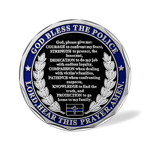 Saint Michael Law Enforcement Challenge Coin God Bless The Police Prayer