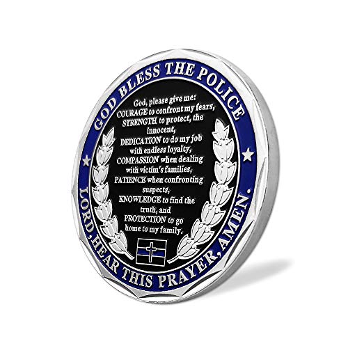 Saint Michael Law Enforcement Challenge Coin God Bless The Police Prayer