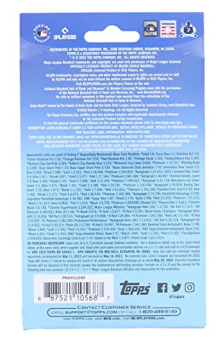 2022 Topps Series 1 Baseball Trading Cards Hanger Box (67 Cards)