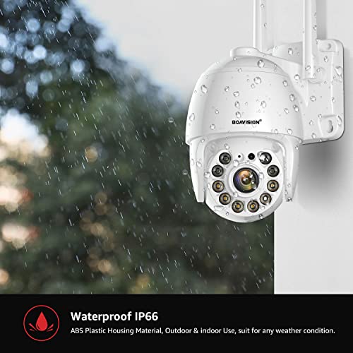 Security Camera Outdoor, Wireless WiFi IP Camera Home Security System 360Â° View,Motion Detection, auto Tracking,Two Way Talk,HD 1080P pan Tile Full Color Night Vision Boavision