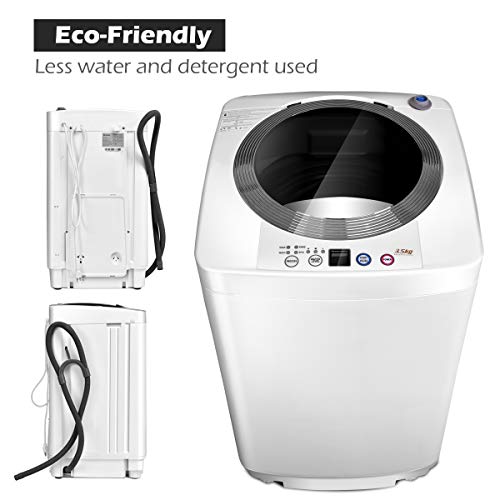 Giantex Portable Compact Full-Automatic Laundry 8 lbs Load Capacity Washing Machine Washer/Spinner W/Drain Pump