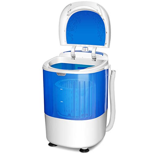 COSTWAY Mini Washing Machine with Spin Dryer, Electric Compact Laundry Machines Portable Durable Design Washer Energy Saving, Rotary Controller(Blue)