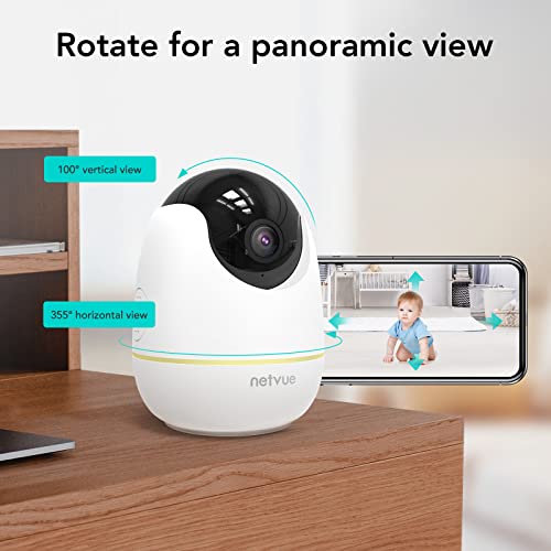 Dog Camera - 1080P Dog Camera with Phone App, Pan/Tilt/Zoom Home Camera with 2-Way Audio, AI Human Detection, Night Vision, Cloud Storage/TF Card, Compatible with Alexa, Camera for Pets/Baby