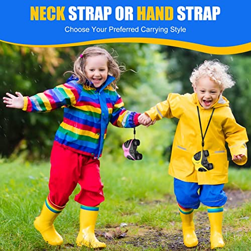 LET'S GO! Binoculars for Kids Outdoor Toys for 3-12 Years Old Kids, 8X21 High Resolution Compact Waterproof Bird Watching Foldable Binocular Perfect for Travel,Camping,Hiking,Birthday Xmas(Yellow)