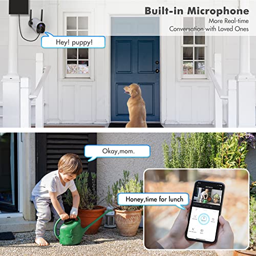 Zumimall Wireless Outdoor Security WiFi Camera, Solar Powered Rechargeable Battery Surveillance Camera, 1080P Home Security Camera, Night Vision, Two Way Audio, PIR Motion Detection, IP65 Waterproof