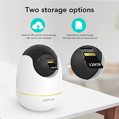 Dog Camera - 1080P Dog Camera with Phone App, Pan/Tilt/Zoom Home Camera with 2-Way Audio, AI Human Detection, Night Vision, Cloud Storage/TF Card, Compatible with Alexa, Camera for Pets/Baby