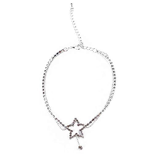 Sperrins Heart Pattern Crystal Anklet Women Simple Rhinestone Anklet Foot Accessories (Color 1)