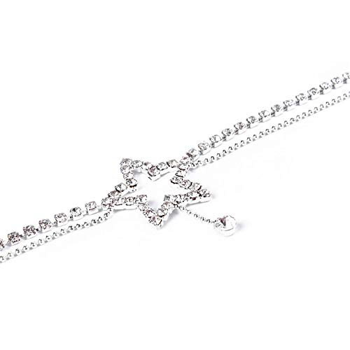 Sperrins Heart Pattern Crystal Anklet Women Simple Rhinestone Anklet Foot Accessories (Color 1)