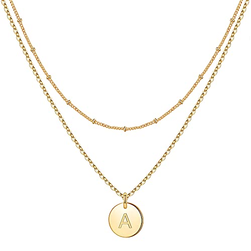IEFWELL Dainty Gold Necklaces for Women, Initial Necklaces for Women Gold Necklaces for Women Gold Chain Necklaces for Women Necklaces for Teen Girls Gold Jewelryï¼Aï¼