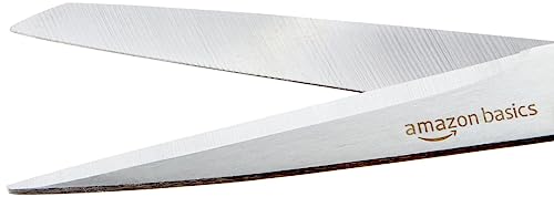 Amazon Basics Multipurpose, Comfort Grip, PVD coated, Stainless Steel Office Scissors - Pack of 3