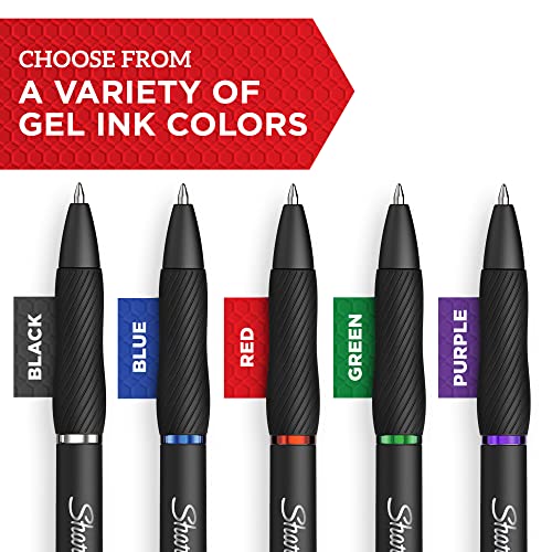 Sharpie S-Gel, Gel Pens, Fine Point (0.5mm), Black Ink Gel Pen, 12 Count